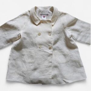 Bonpoint Cream Linen Pea Coat